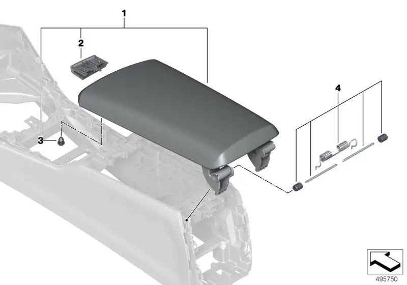 BMW Satz Befestigungselemente Mittelarmlehne G20 G21 G28 51169483