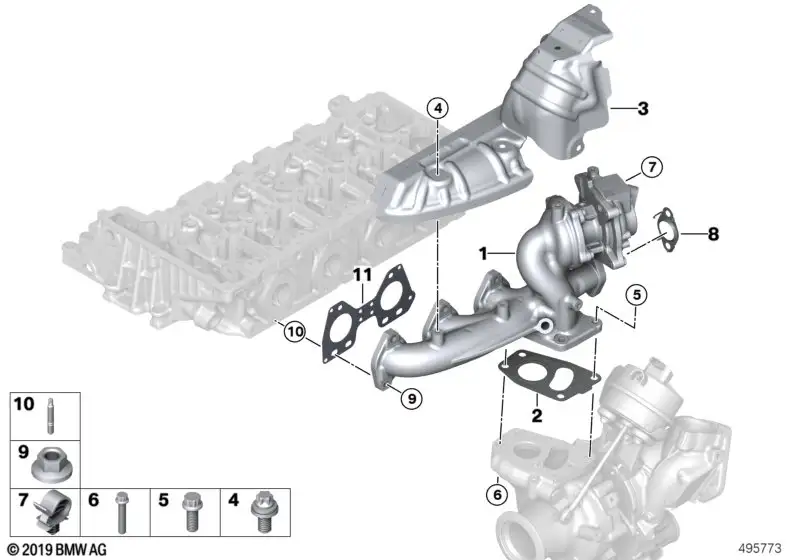 BMW RP Turbolader G01 G02 G20 G21 G30 G31 G32 11658591887