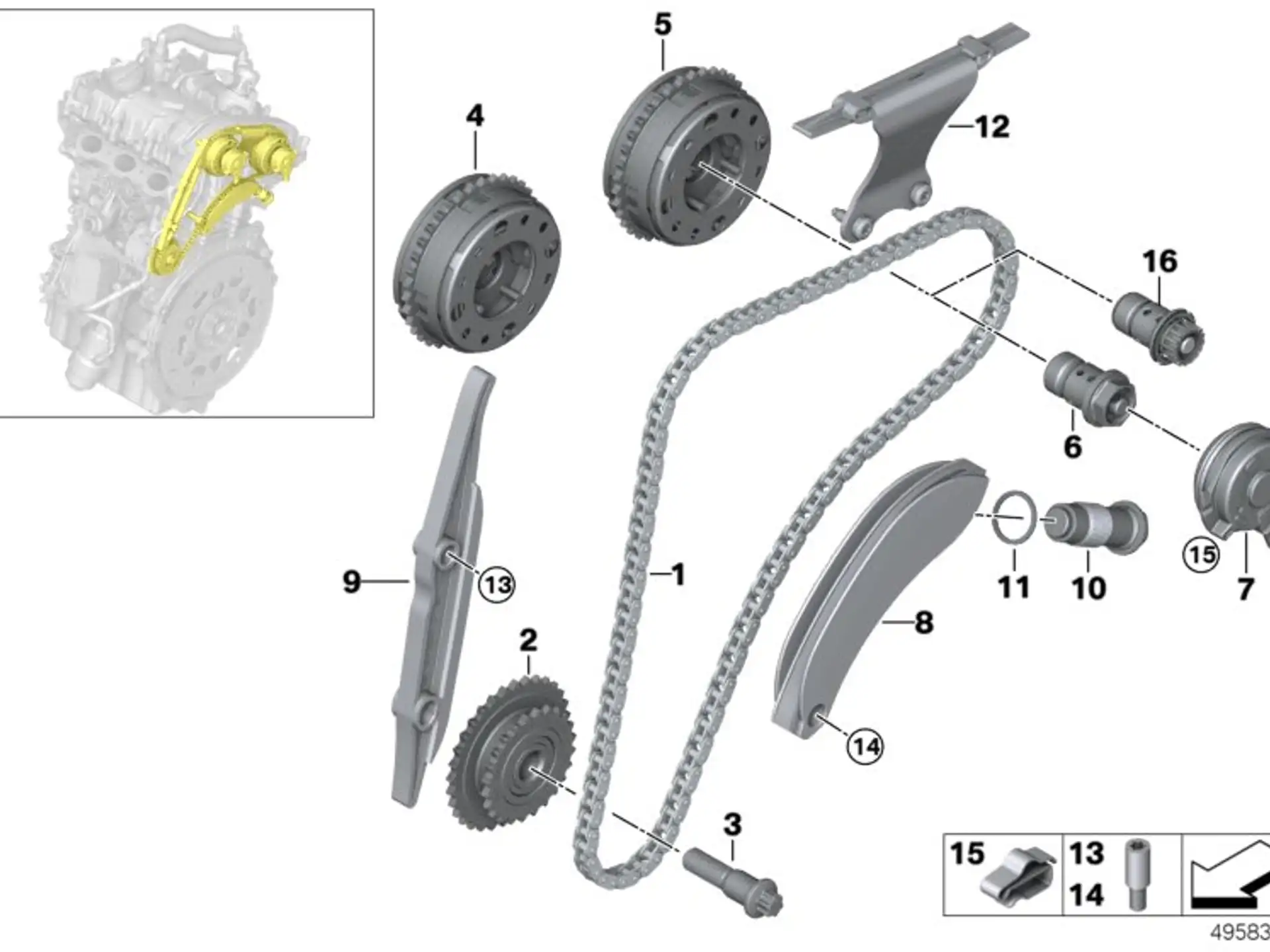 BMW Aktor VANOS F20 F21 F22 F23 F30 F31 F32 F33 F34 F36 F39 F44 F45 F46 F48 F90 F91 F92 F93 F95 F96 F97 F98 G01 G02 G05 G06 G07 G11 G12 G14 G15 G16 G20 G21 G28 G29 M40i G30 G31 G32 I12 I15 F54 F55 F56 F57 F60 11367614288