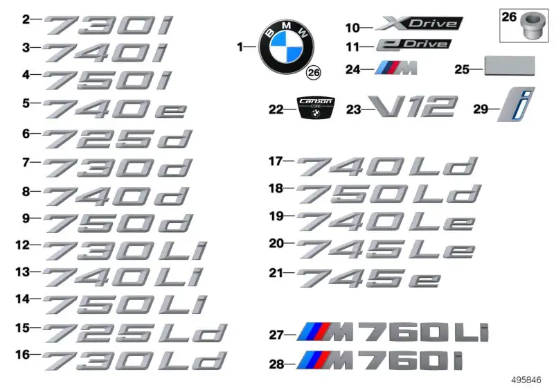 BMW Schriftzug G12 51147376822