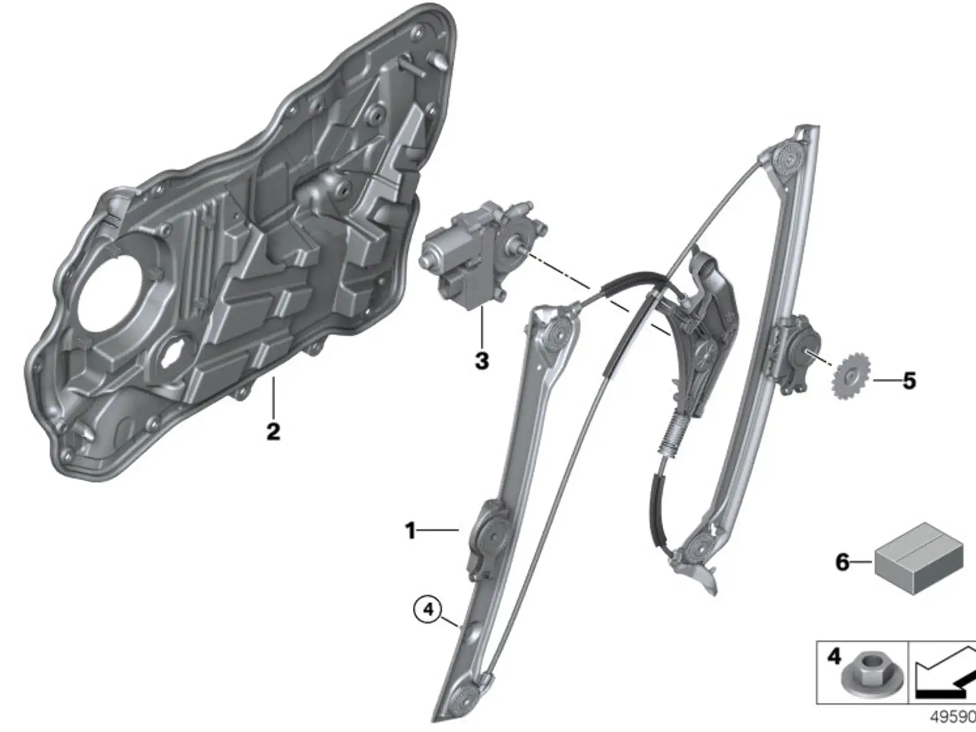 BMW Fensterheber ohne Motor vorne rechts G32 51338494810