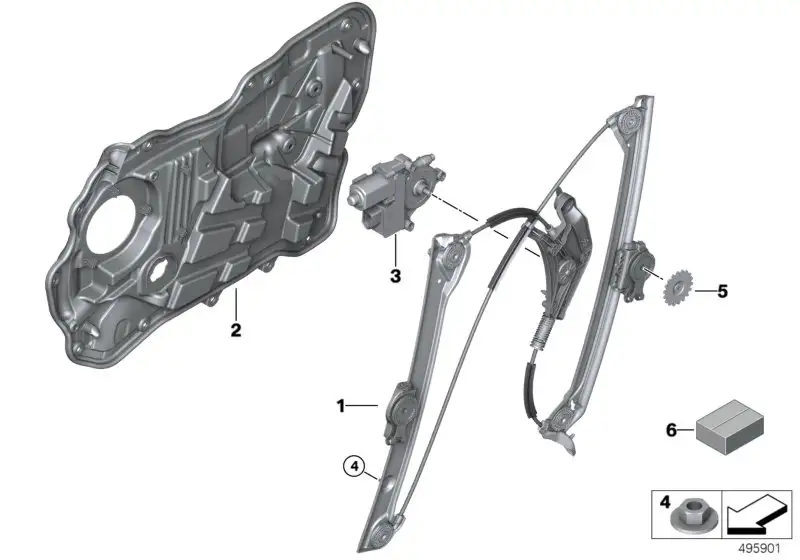 BMW Fensterheber ohne Motor vorne rechts G32 51338494810