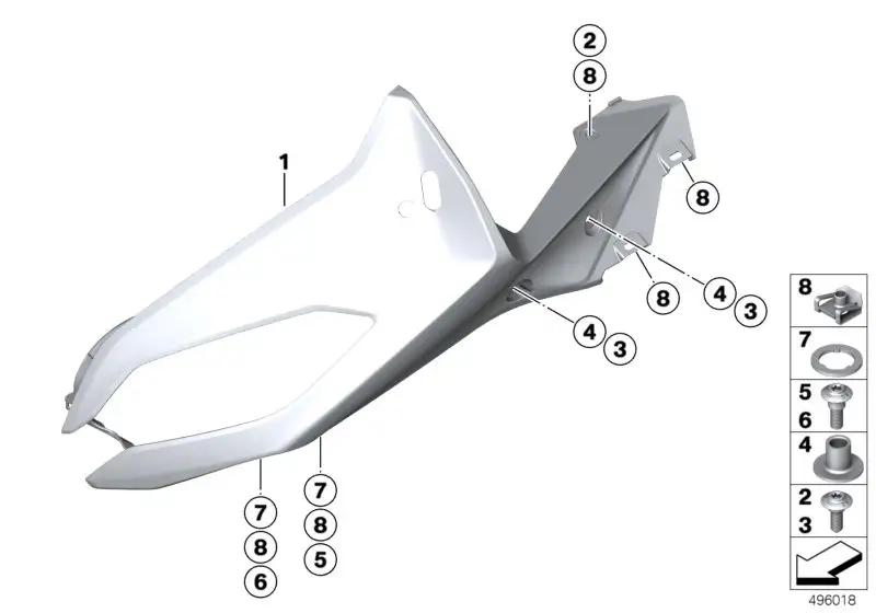 BMW Verkleidungsoberteil links K54 46638390623 - Bildposition 01