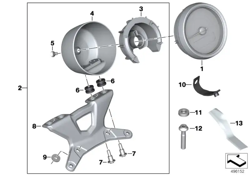 BMW Satz Befestigung Doppel I-Kombi chrom K22 K23 77538389482