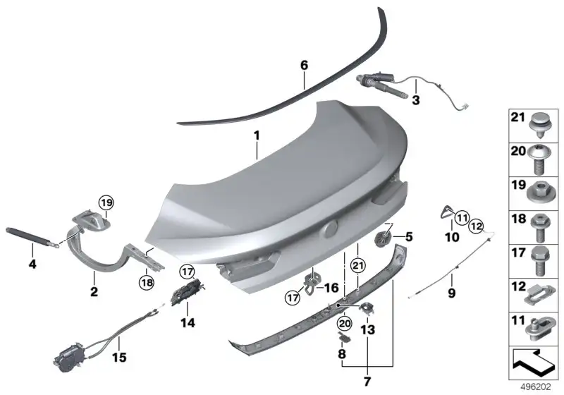 BMW Heckspoiler grundiert G15 51628077438