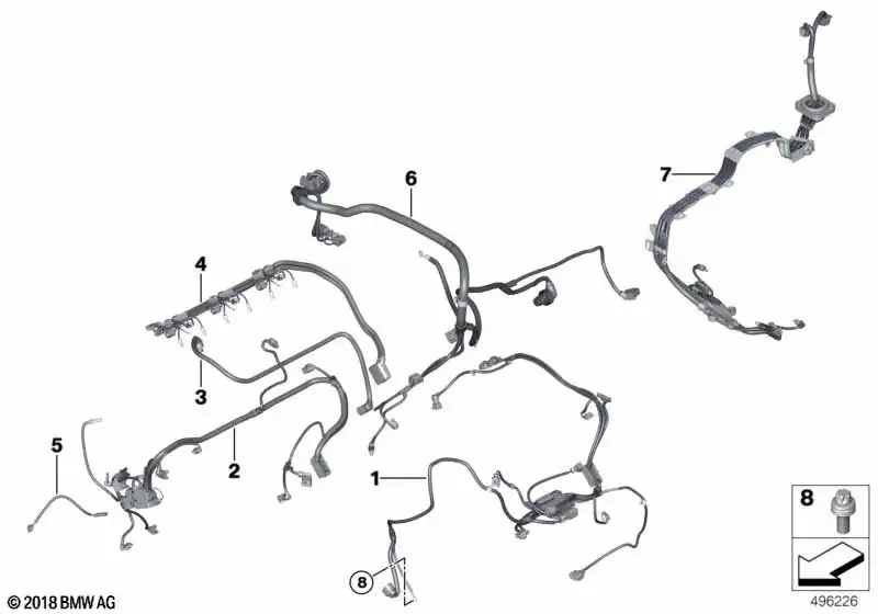 BMW Kabelbaum Motor Sensorik Modul 1 12518605136 - Bildposition 0