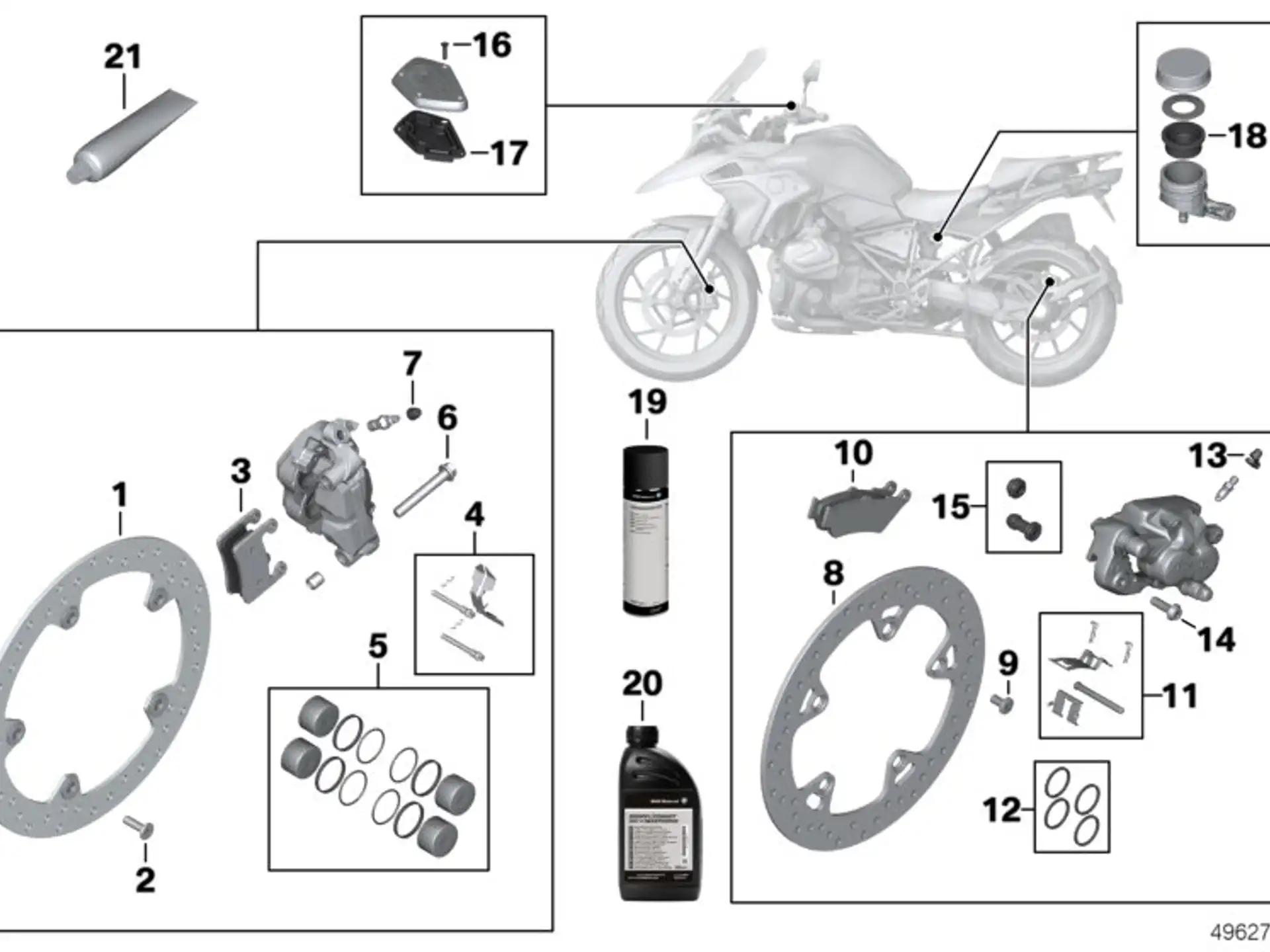 BMW Satz Befestigungsteile Bremsbeläge K50 K51 K52 K67 K69 34118405105