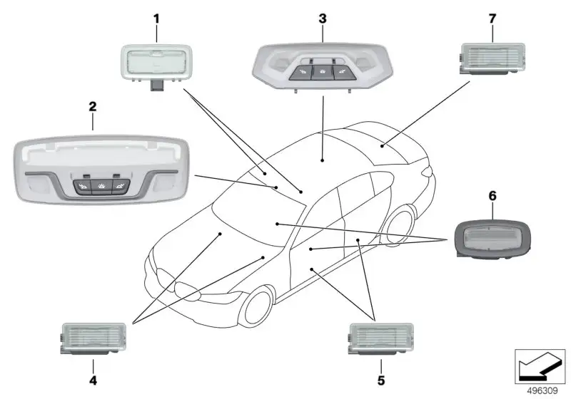 BMW Gepäckraumleuchte LED G20 G21 G28 63316998134