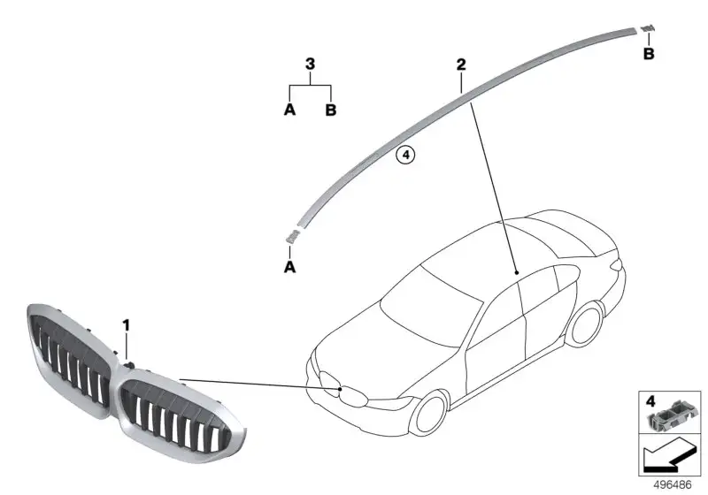 BMW Ziergitter Front G20 G21 G28 51138075665