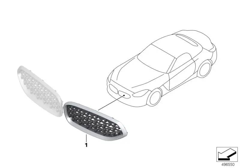 BMW Ziergitter Front rechts G29 51137435520