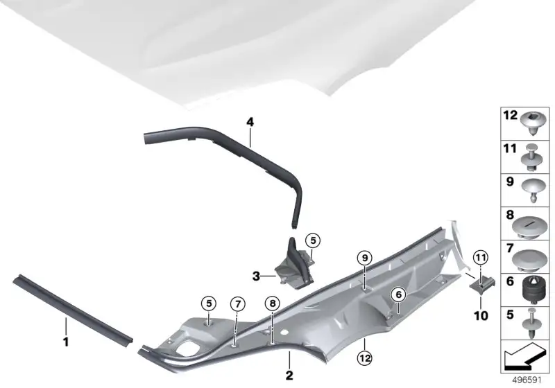 BMW Abdichtung Seitenwand links 51767435537 - Bildposition 02