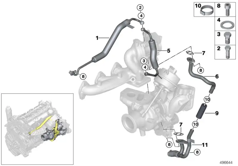 BMW Ölleitung G01 G02 G20 G21 G30 G31 G32 11428586485