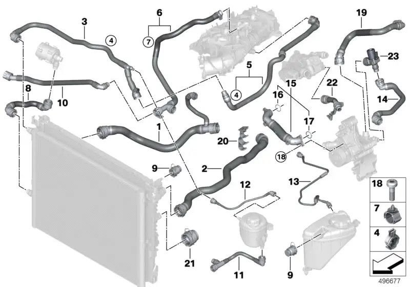 BMW Schlauch Kühlmittelpumpe G30 G31 G32 17128678493