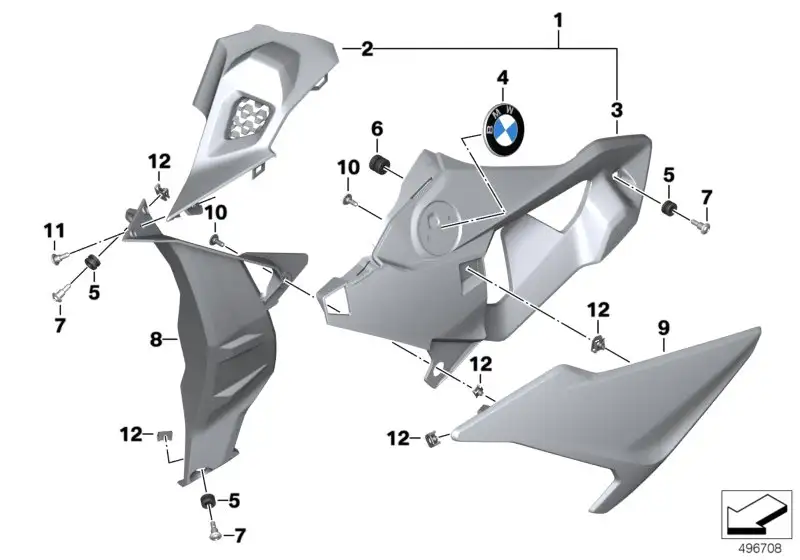 BMW Seitenverkleidung rechts 46638560322