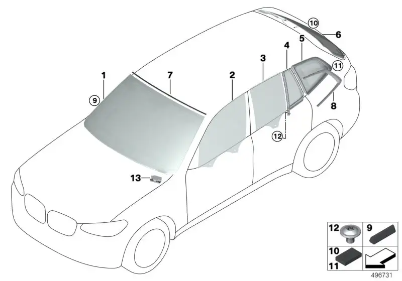 BMW Leiste Seitenscheibe hinten rechts F97 G01 51377410074