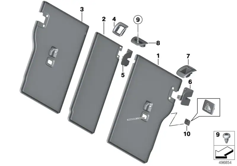 BMW Verkleidung Lehne links 52207341765 - Bildposition 01
