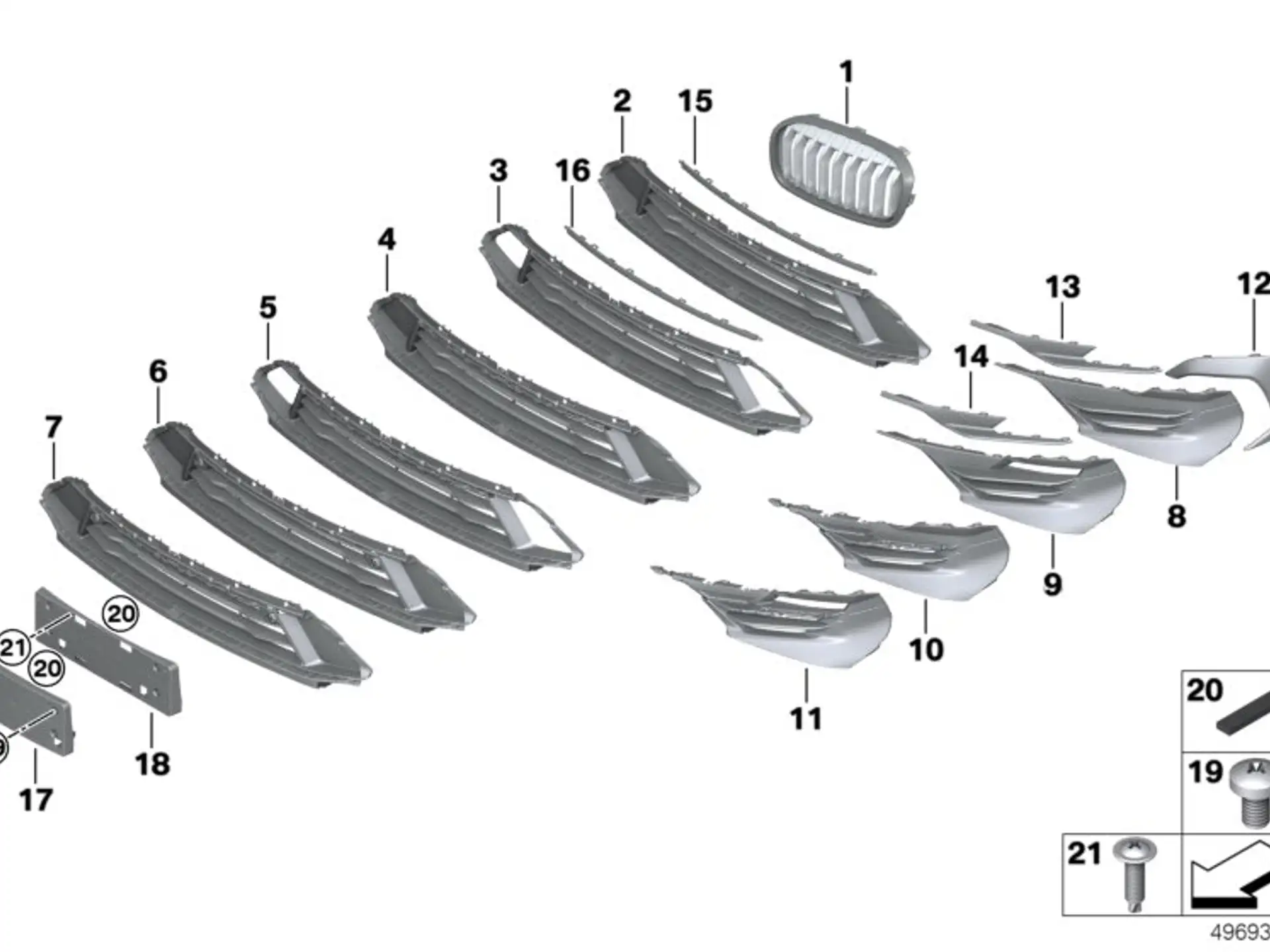 BMW Zierblende rechts F45 F46 51117474260