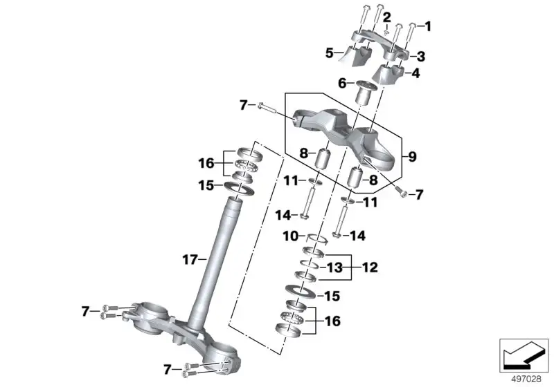 BMW Gabelbrücke oben K69 31429898306