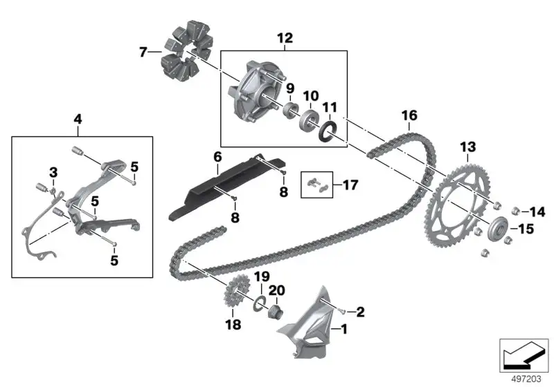 BMW Gleitschiene K69 33358402008