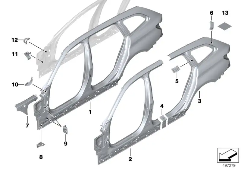 BMW Seitenwand hinten rechts G21 41007493270