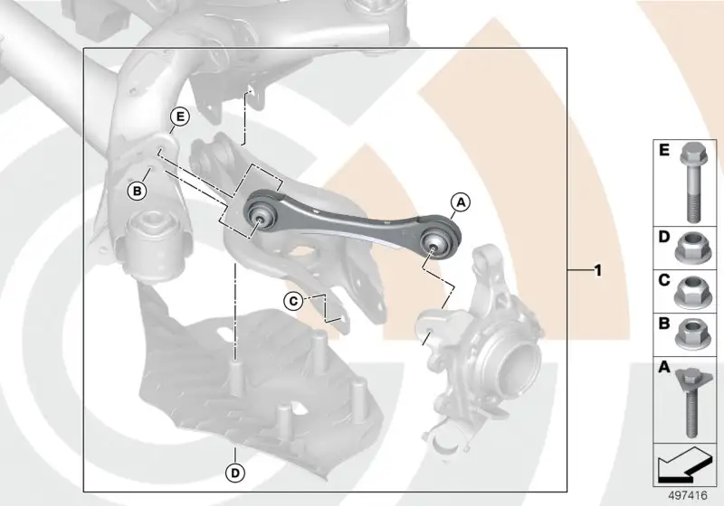BMW Reparatursatz Führungslenker links 33308878874 - Bildposition