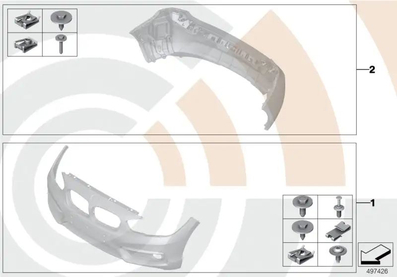 BMW Satz Anbauteile Stossfänger vorn 51115B72137 - Bildposition 0