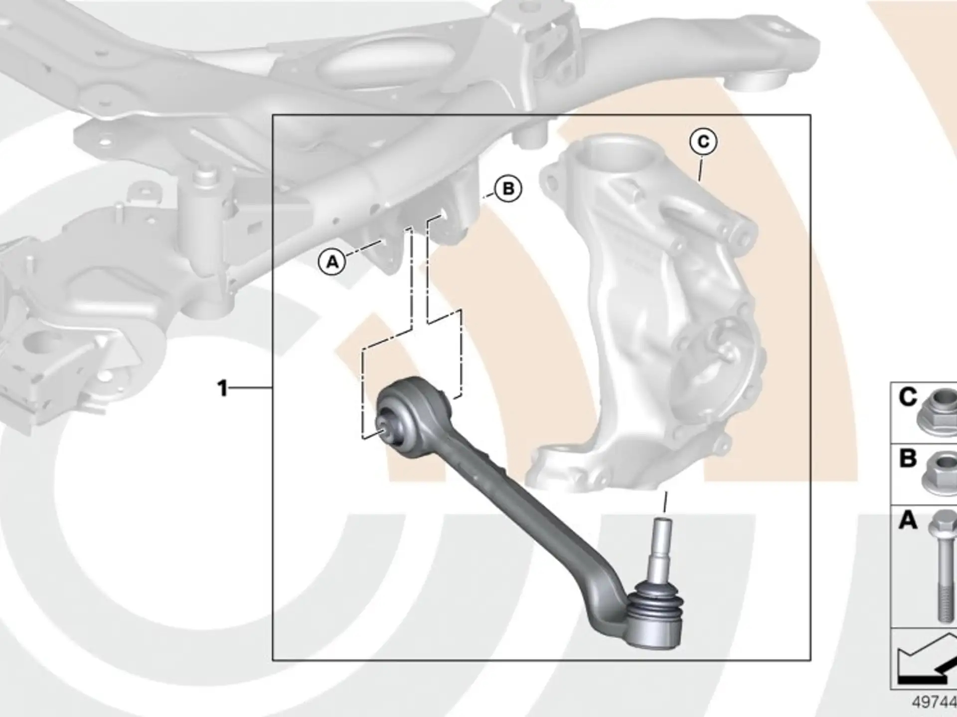 BMW Reparatursatz Querlenker rechts F20 F21 F22 F23 F30 F31 F34 31122467050