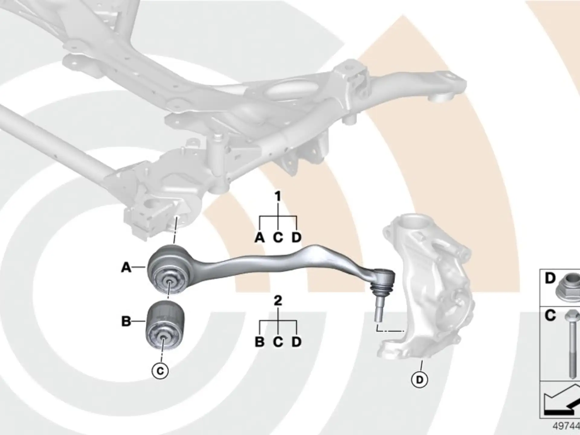 BMW Reparatursatz Zugstrebe rechts F20 F21 F22 F23 F30 F31 F34 31102467056