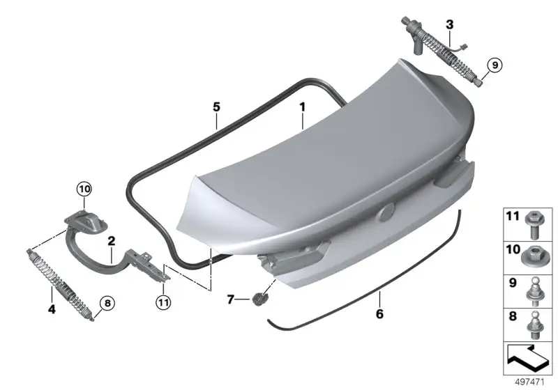 BMW Scharnier Heckklappe links F93 G16 41007453771 - Bildposition