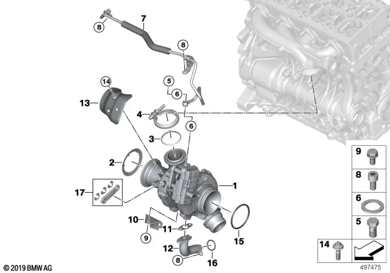 BMW RP Abgasturbolader G01 G02 G30 G31 11658579213