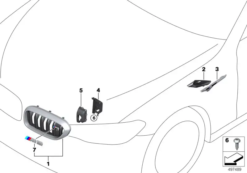 BMW Ziergitter Front links F90 51138063179