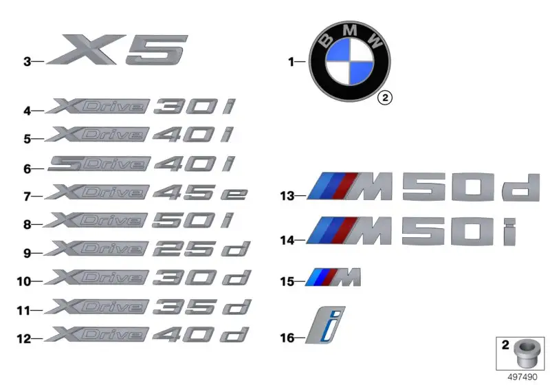 BMW Emblem G05 G30 51148094237