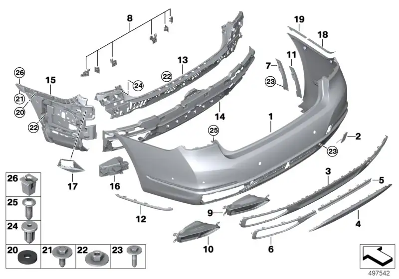 BMW Stossleiste hinten links G11 G12 51127478359