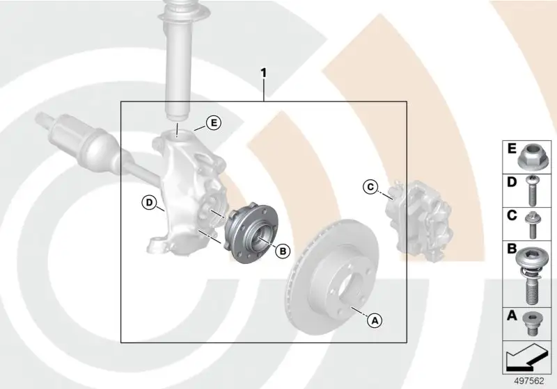 BMW Reparatursatz Radlager vorn 31208872124 - Bildposition 01
