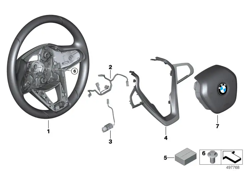 BMW Dekorblende Lenkrad 32307950712 - Bildposition 04