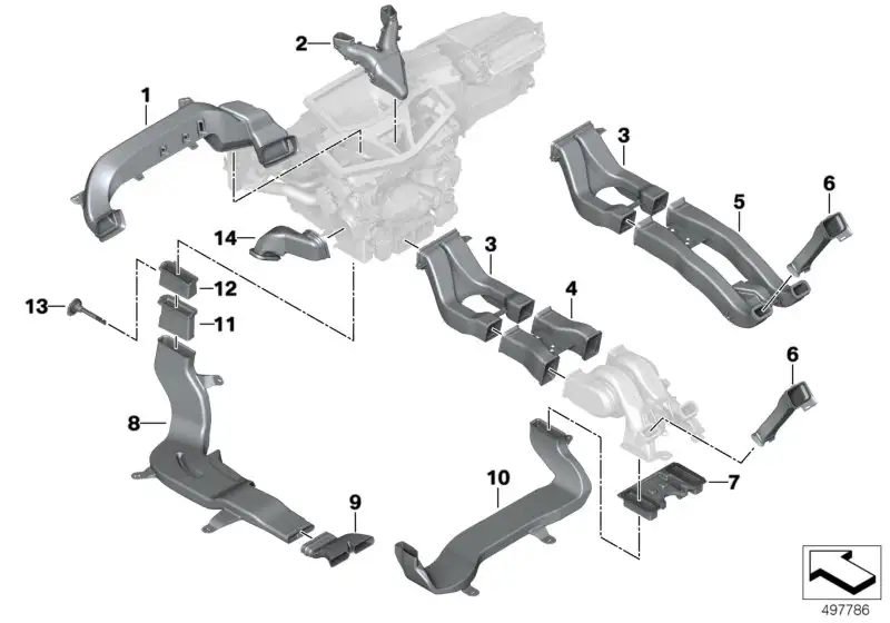BMW Luftkanal rechts F95 F96 G05 G06 G07 51477434334