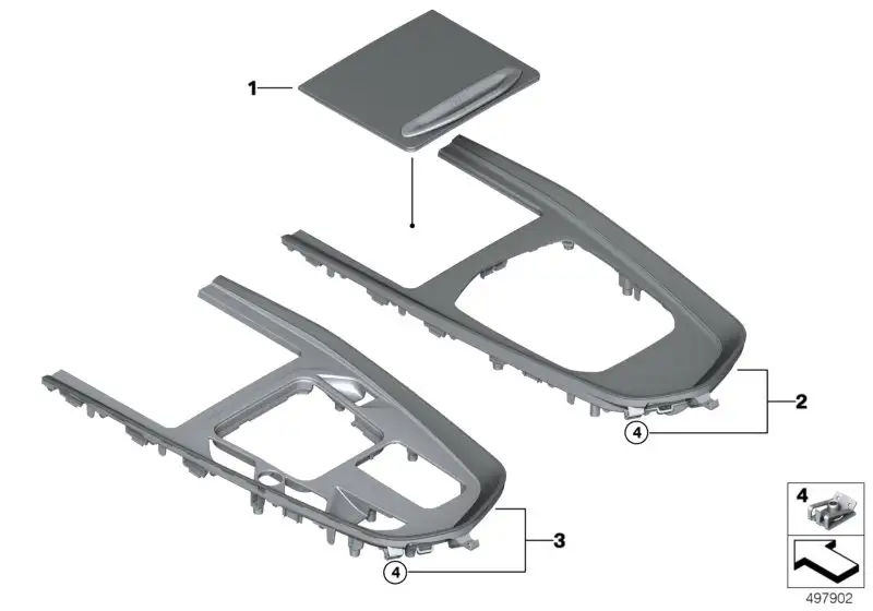 BMW Blende Ablagefach Aluminium Tetragon G29 M40i 51168076115