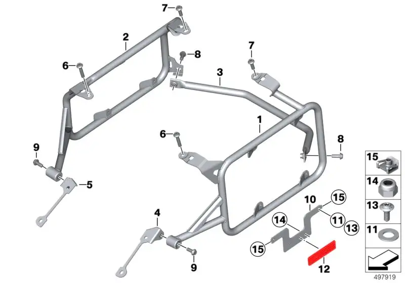BMW Halter Kofferträger rechts 46548540998