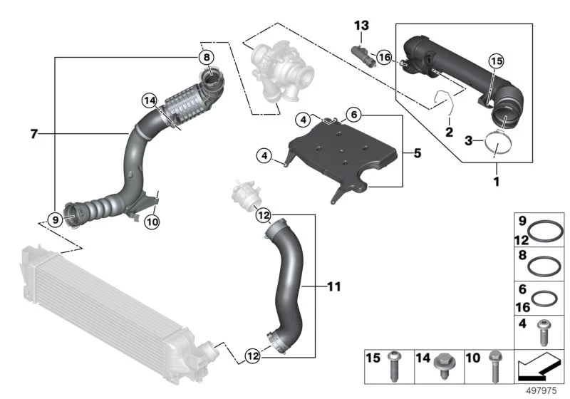 BMW Ladeluftleitung F39 F48 11619888457