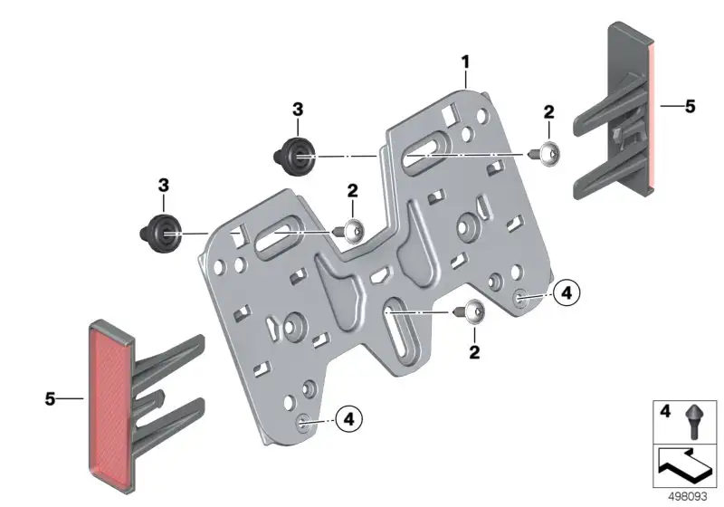 BMW Aufnahme Rückstrahler K50 K51 K54 63148559148 - Bildposition