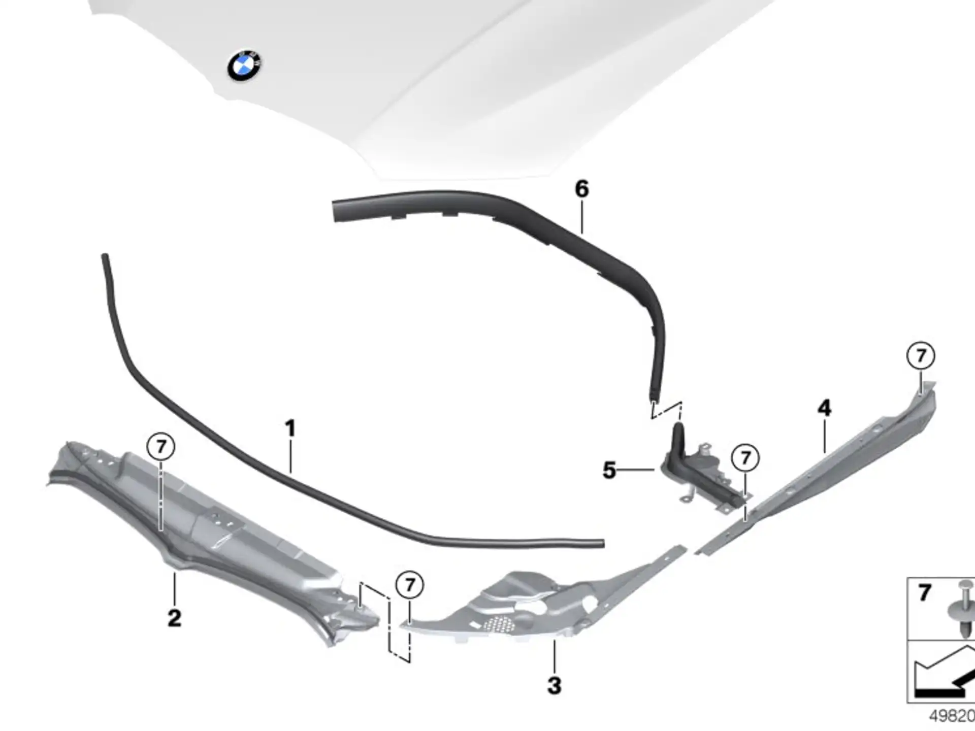 BMW Abdeckung Motorraum Mitte G20 G21 G28 51767461970