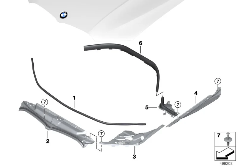 BMW Dichtung Frontklappe vorne G20 G21 G28 51767419379