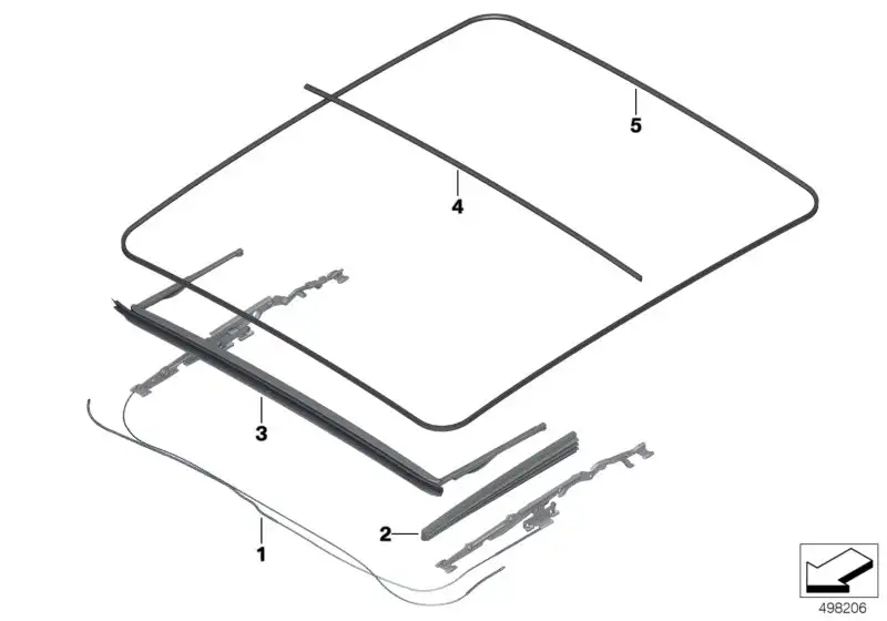 BMW Dichtung Glasdach hinten 54107011160 - Bildposition 04
