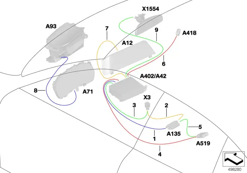 BMW HSD-Leitung HU - CID G20 G21 G28 61118719638