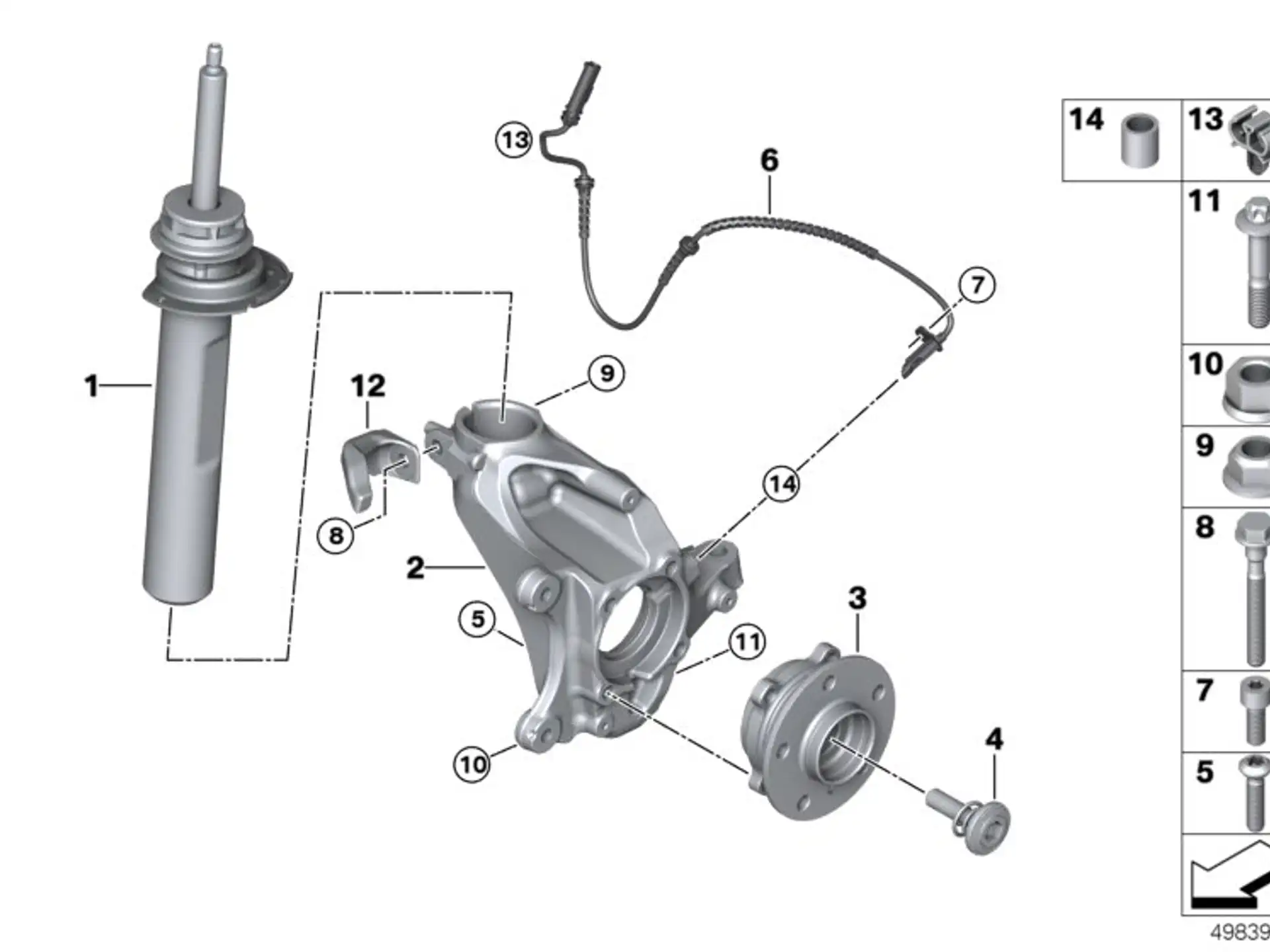 BMW Bundschraube mit Druckfeder F39 F20 F44 F45 F46 F48 I01 I12 I15 F54 F55 F56 F56E F57 F60 33406858534