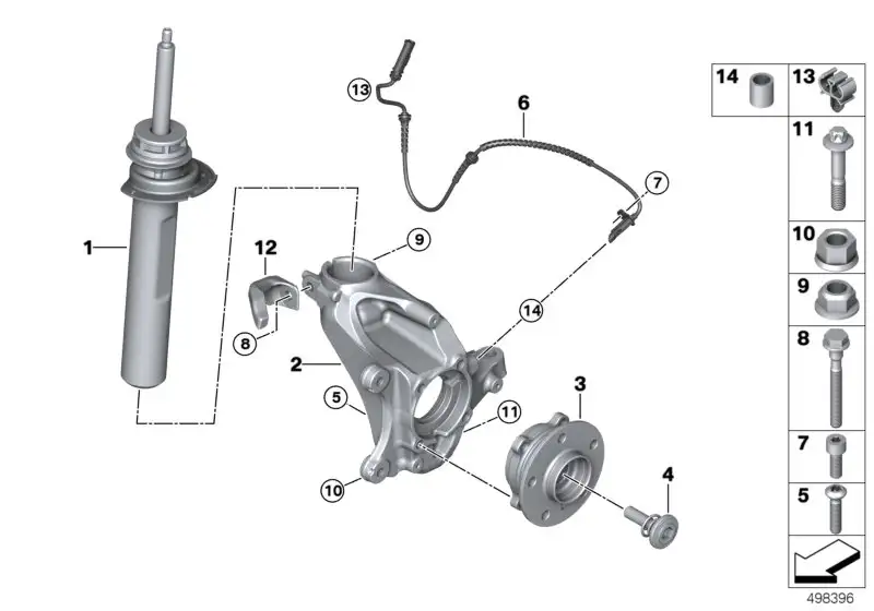 BMW Federbein vorn links F48 31306886753