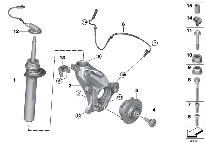 BMW Federbein vorn links F48 37106881599 - Bildposition 01