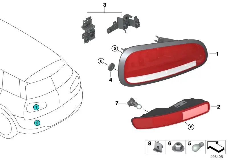 BMW Heckleuchte Stossfänger links F54 63217484101 - Bildposition