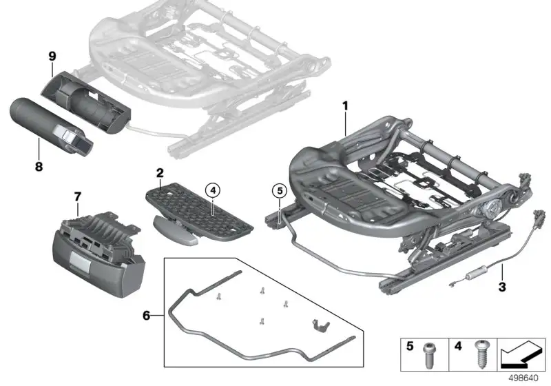 BMW Bowdenzug Sitzschiene rechts F56 F56E F57 52107409764 - Bildp