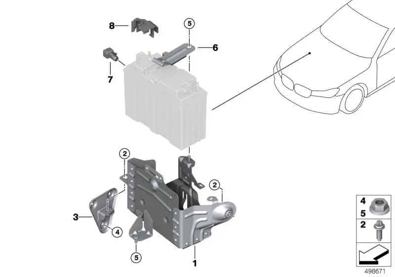 BMW Abstützung Batterieträger F95 F96 G05 G06 G07 G11 G12 G30 G31